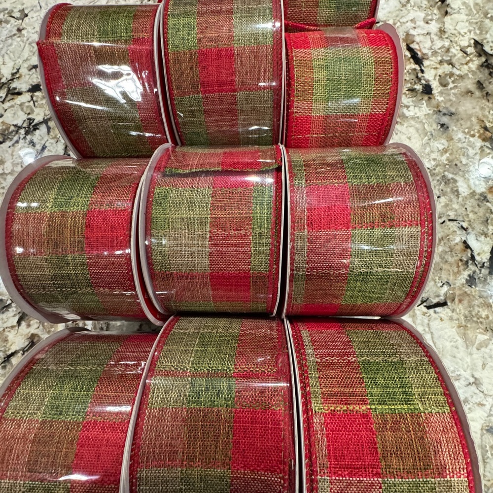 Red and Green Plaid Ribbon